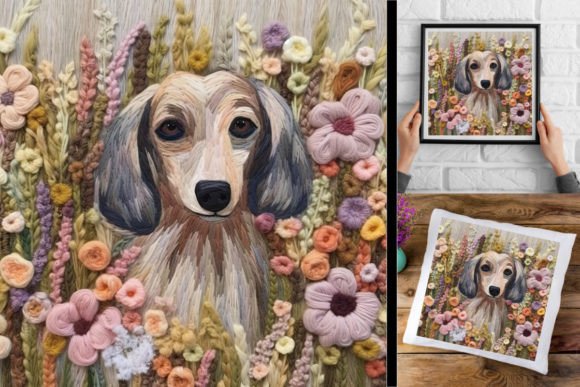 3d Graphic, Wool Embroidery Dachshund Review