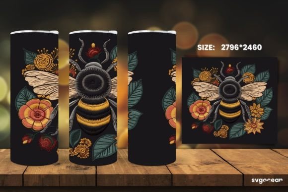 Embroidery Bee Tumbler Sublimation