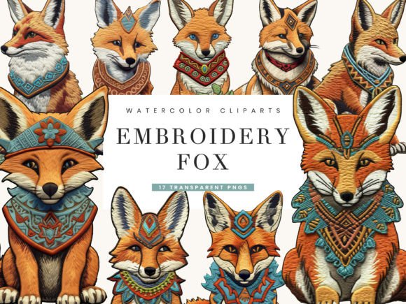 Embroidery Fox Clipart Bundle Review