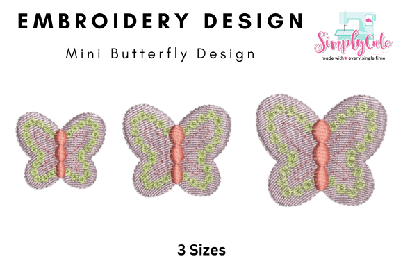 Mini Small Butterfly Embroidery File for Holiday Projects