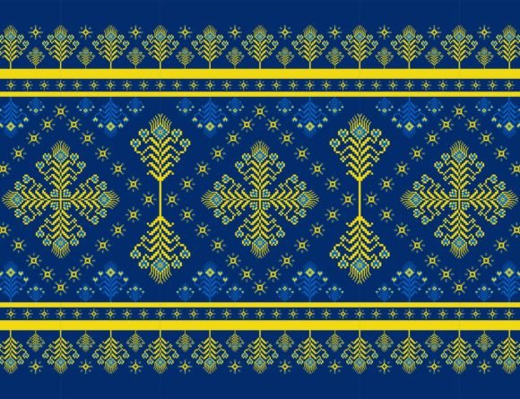 Review: Embroidery Ethnic Floral Border Pattern