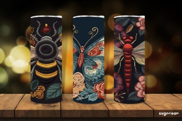 Review: Embroidery Insects Tumbler Sublimation for Etsy