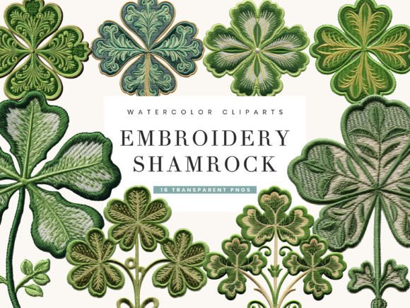 Review: Embroidery Shamrock Clipart Bundle