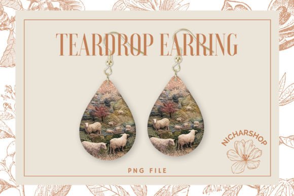 Sheep Farm Embroidery Teardrop Earring Review